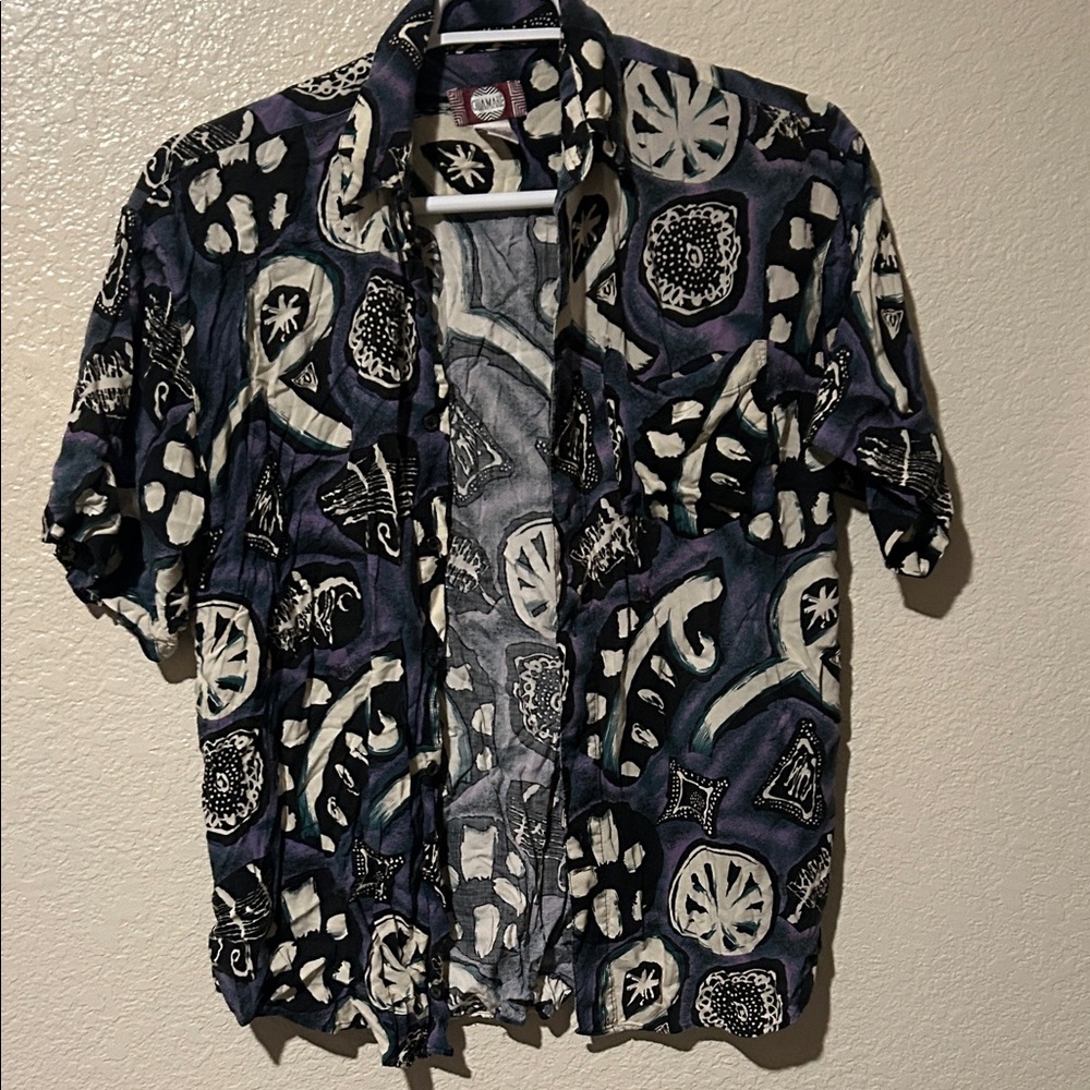 Men's Abstract Patterned Button Down Shirt
